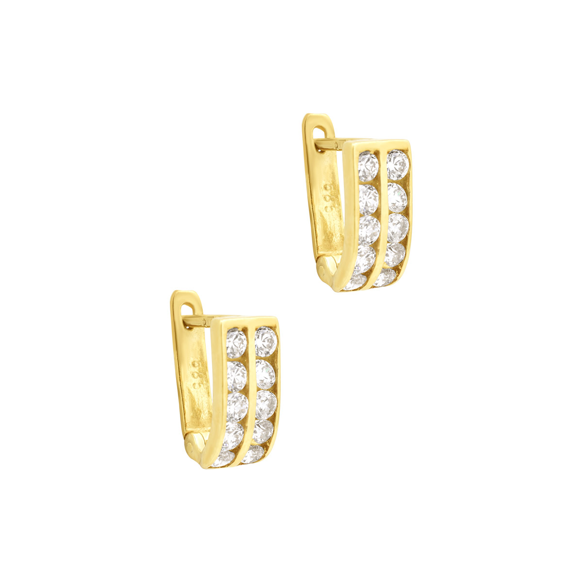 Χρυσοί κρίκοι Κ14 με πέτρες ζιργκόν